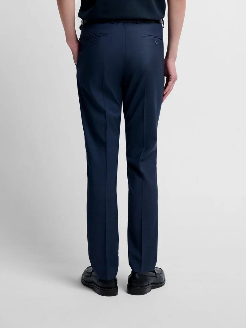 Costume 2 pièces slim en laine bleu nuit