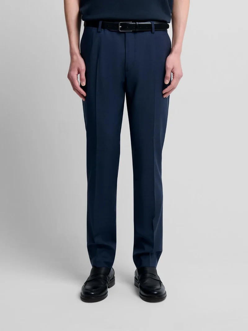 Costume 3 pièces slim en laine bleu nuit