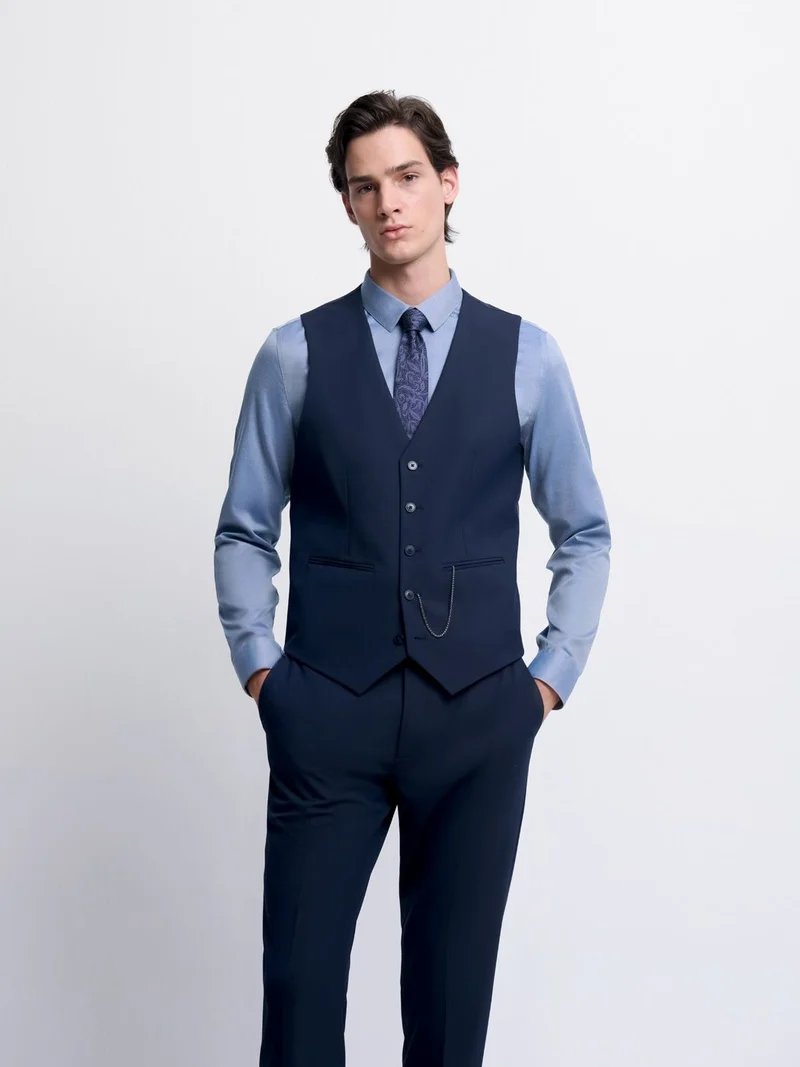 Costume 3 pièces slim bistretch bleu