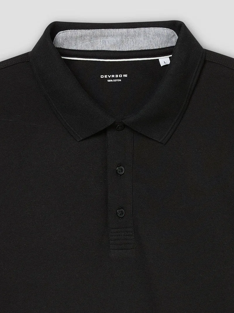 Polo col boutonné en coton
