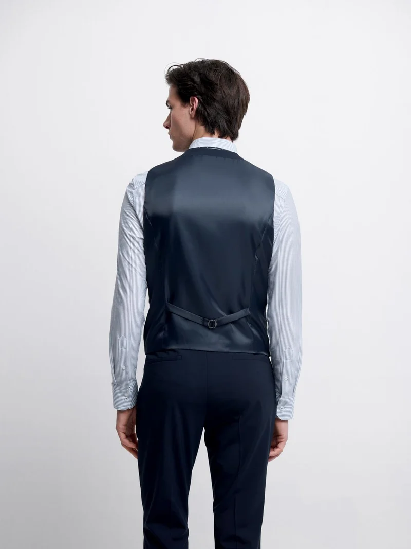 Costume 3 pièces extraslim en laine bleu
