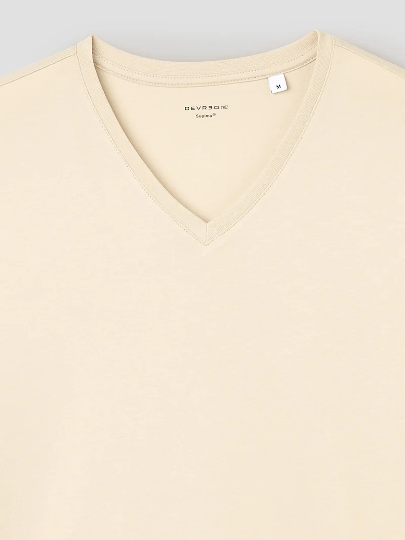 T-shirt col V en coton Supima®