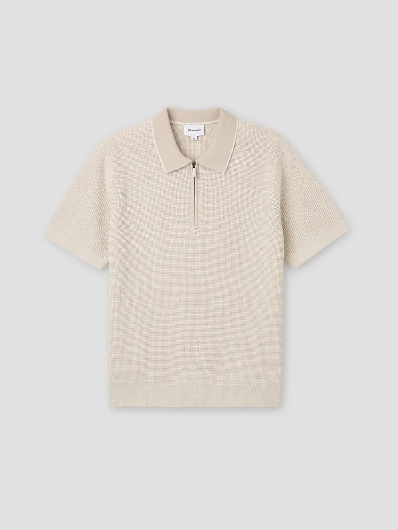 Polo col zippé en coton bio