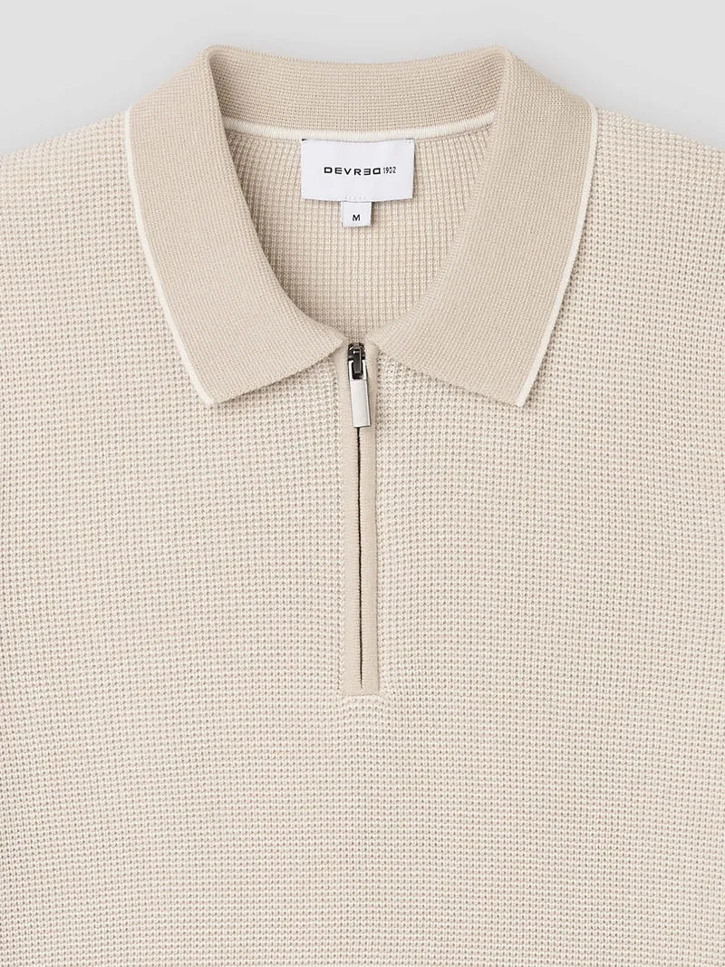 Polo col zippé en coton bio