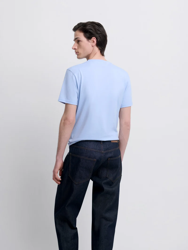 T-shirt col V mélange coton Supima®
