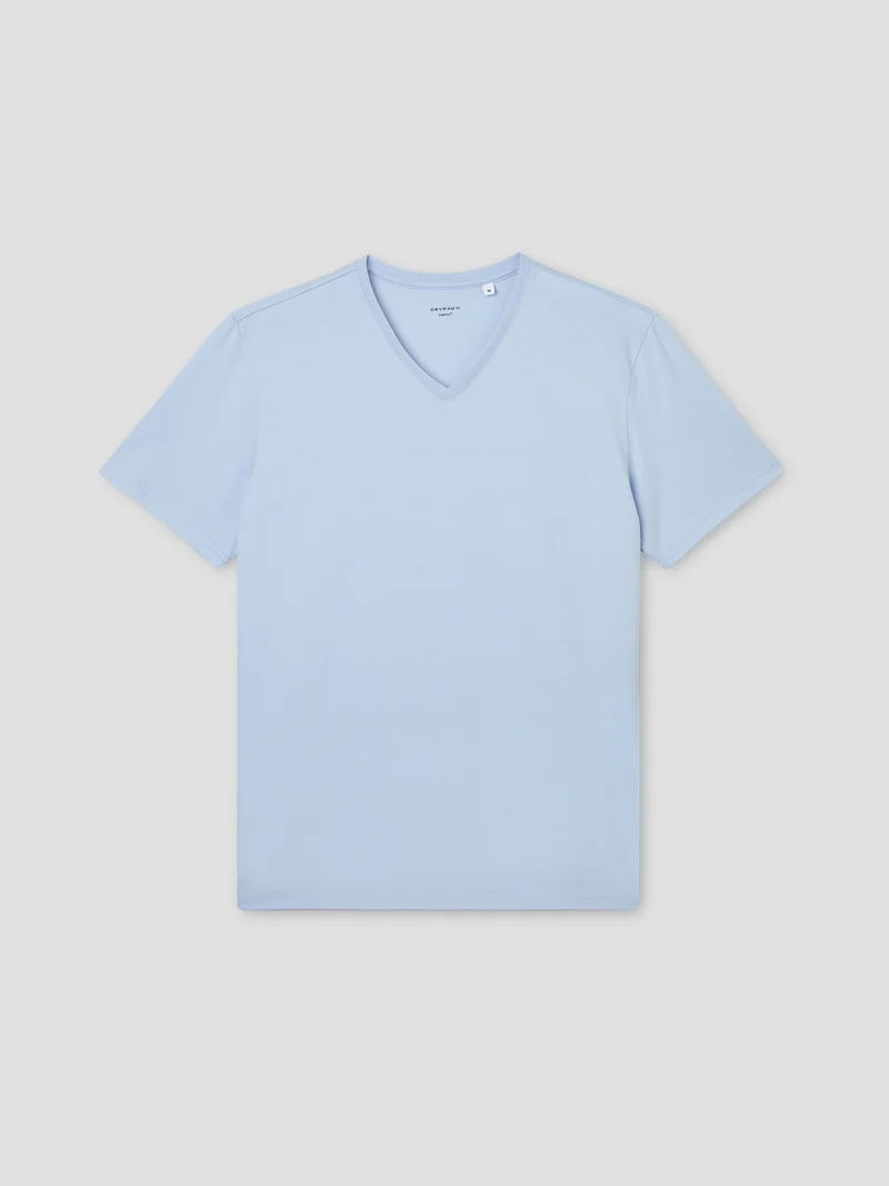 T-shirt col V mélange coton Supima®