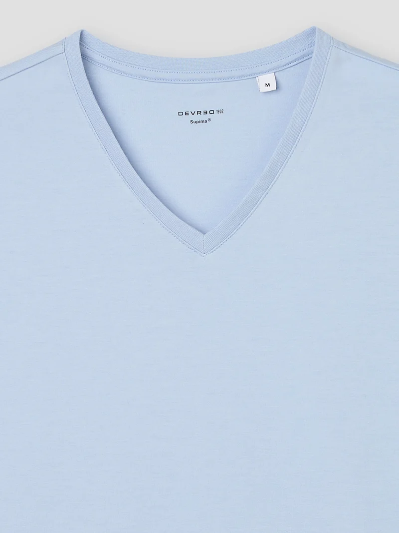 T-shirt col V mélange coton Supima®