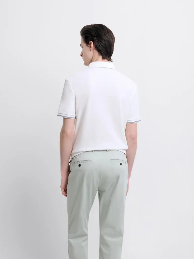 Polo col boutonné gauffré