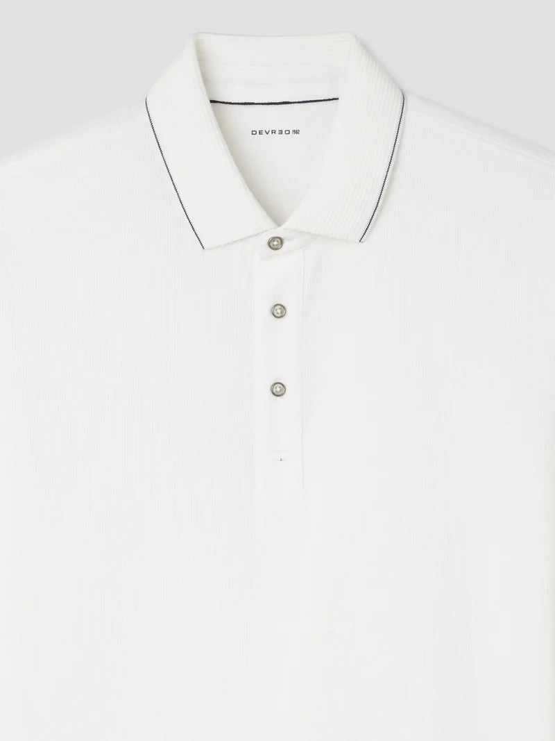 Polo col boutonné gauffré