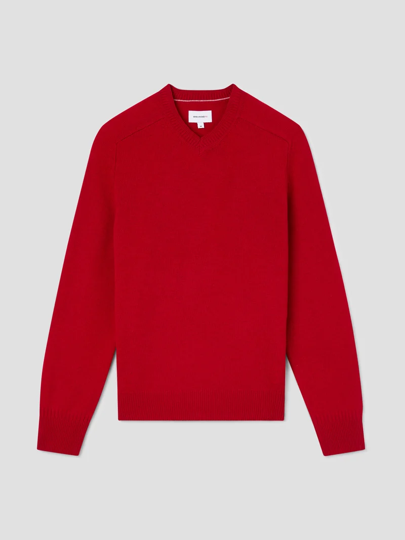 Pull col V en laine mélangée