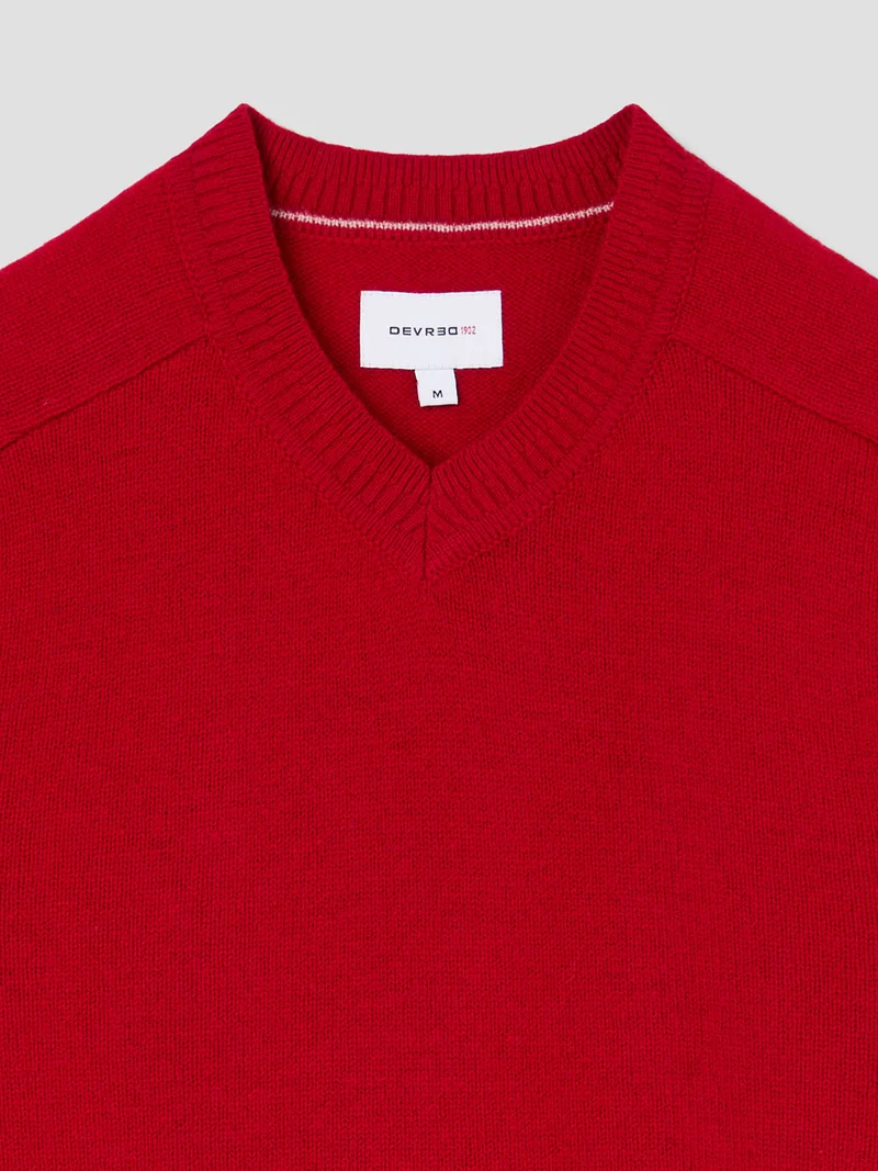 Pull col V en laine mélangée