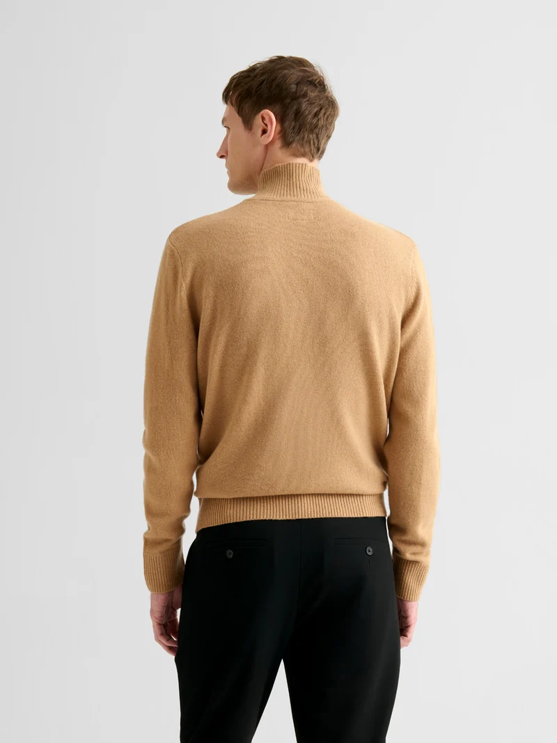 Pull col montant en laine et cachemire
