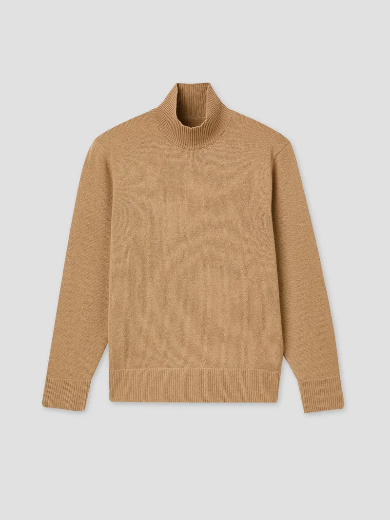Pull col montant en laine et cachemire