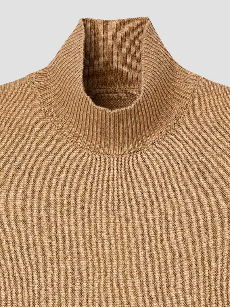 Pull col montant en laine et cachemire