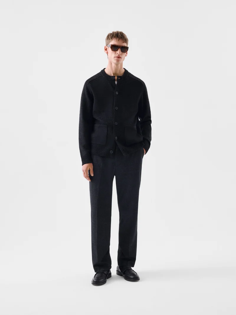 Cardigan boutonné col rond - L'atelier