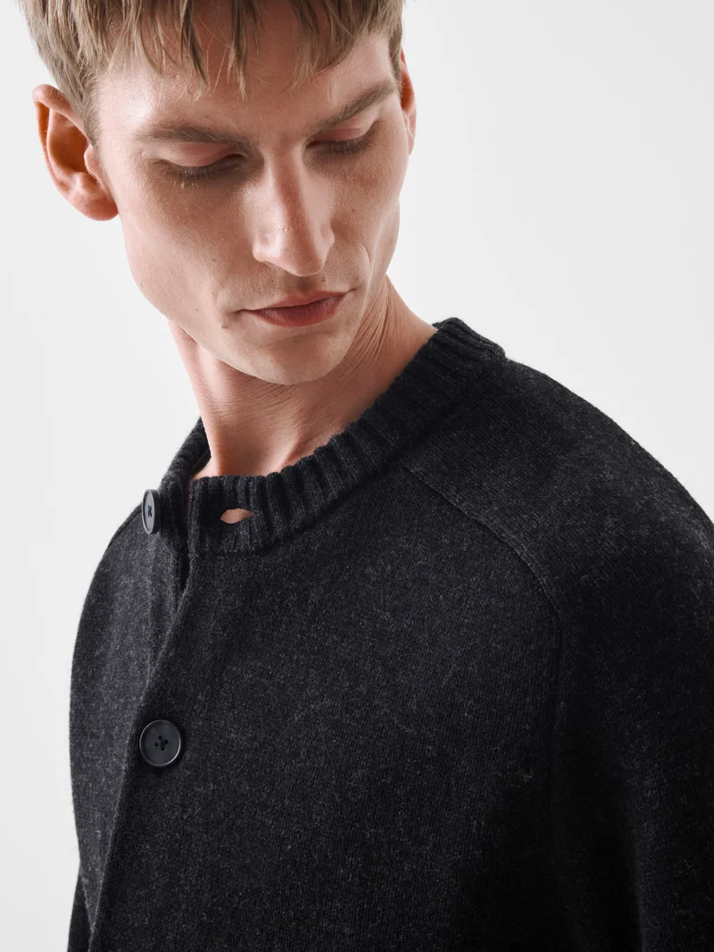 Cardigan boutonné col rond - L'atelier