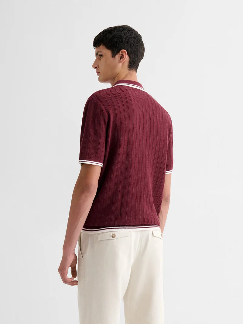 Polo col ouvert en coton biologique