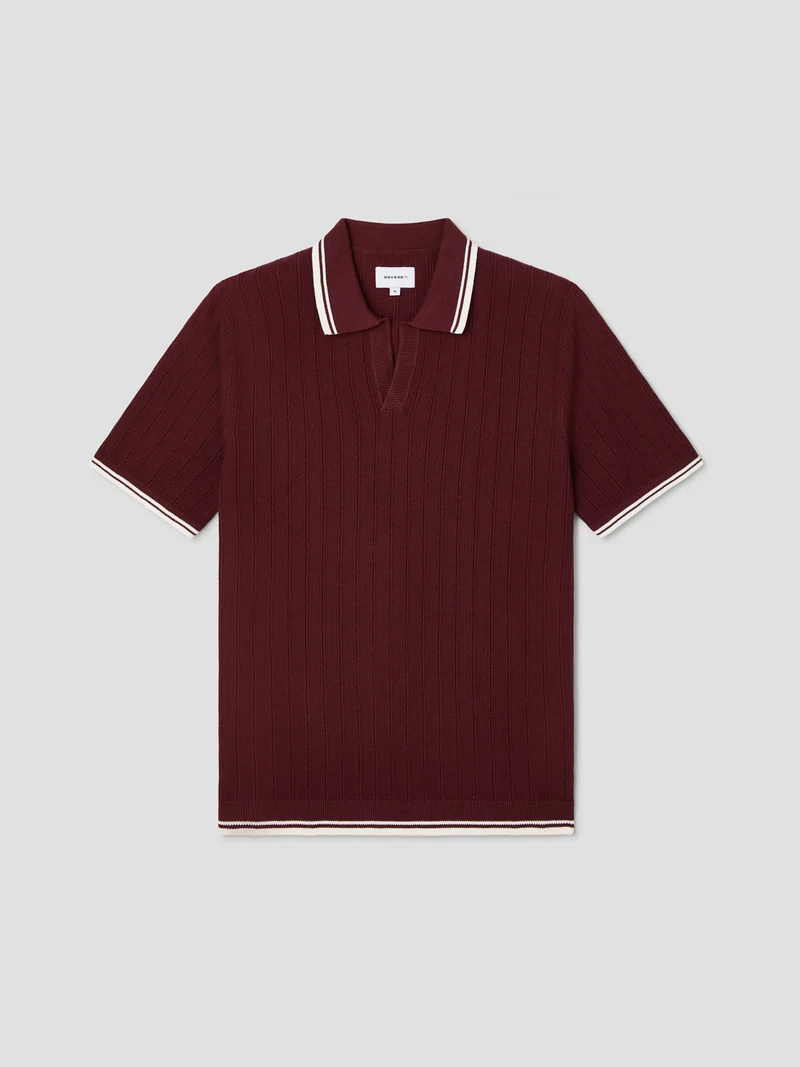 Polo col ouvert en coton biologique