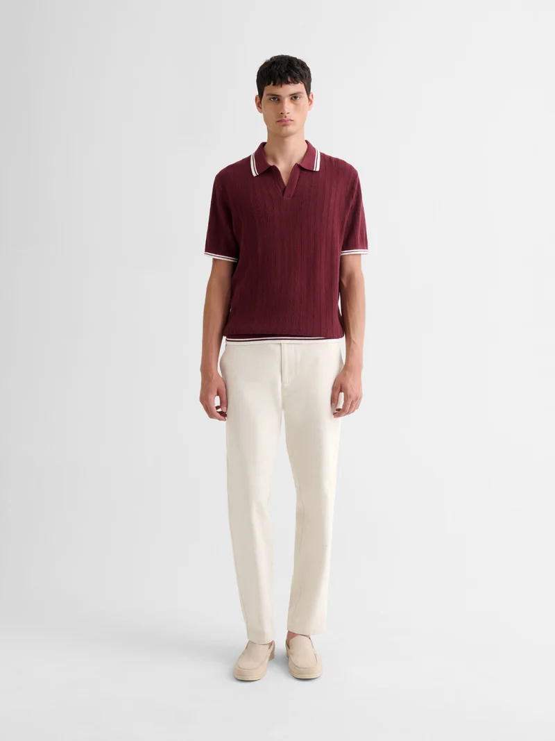 Polo col ouvert en coton biologique