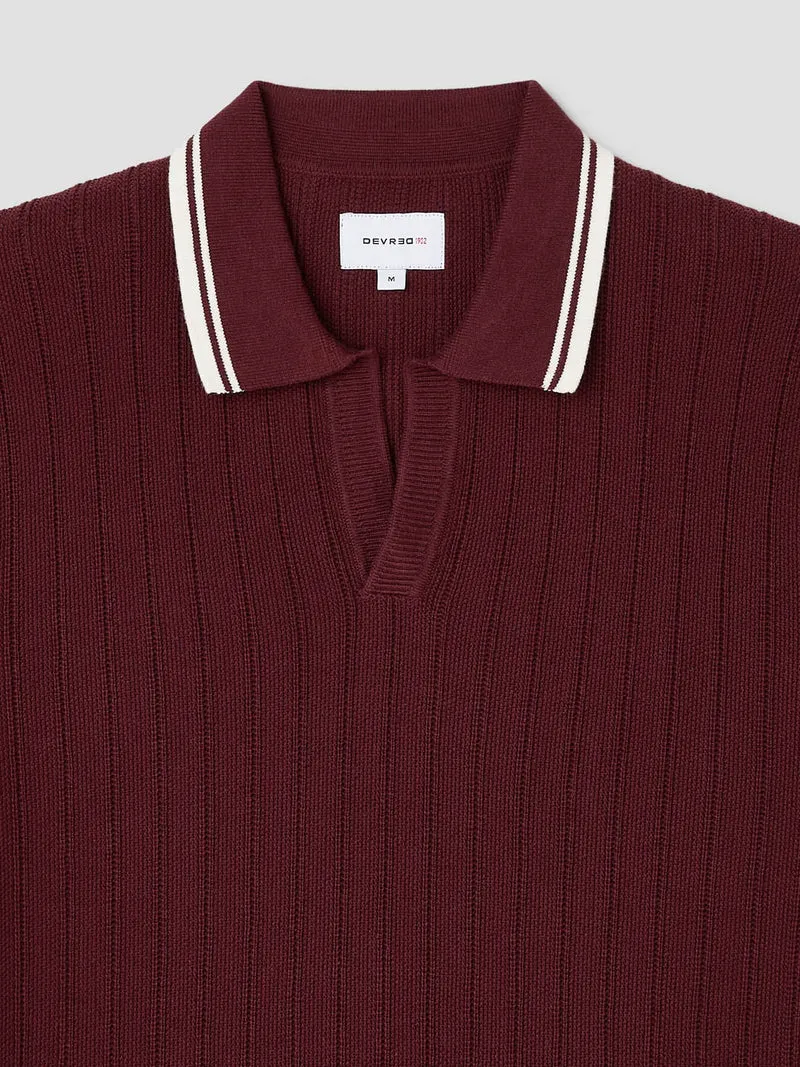 Polo col ouvert en coton biologique