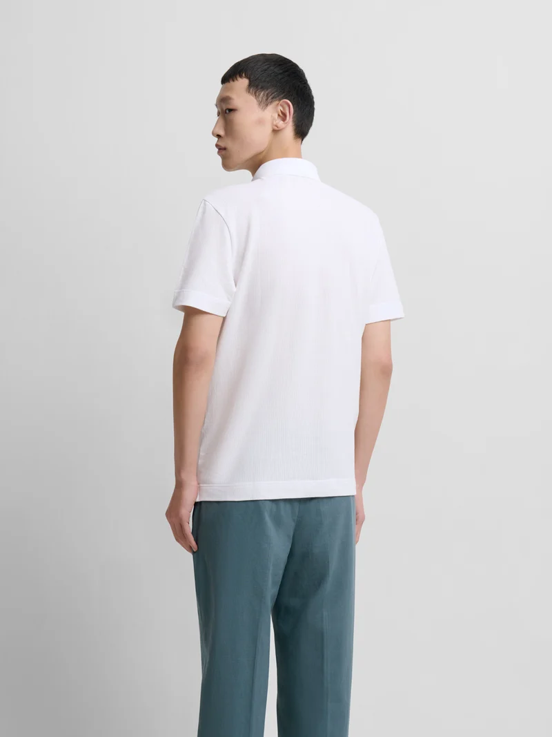 Polo col boutonné en coton