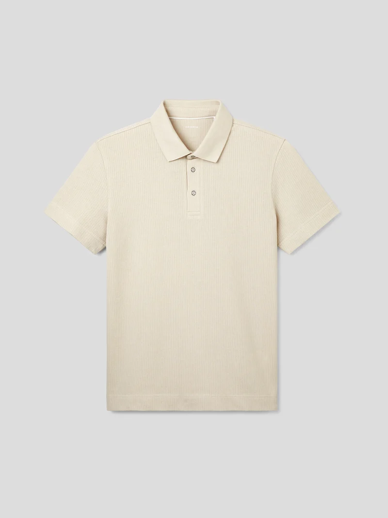 Polo col boutonné en coton