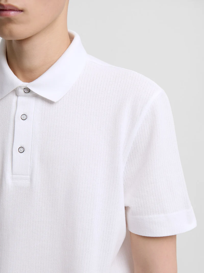 Polo col boutonné en coton