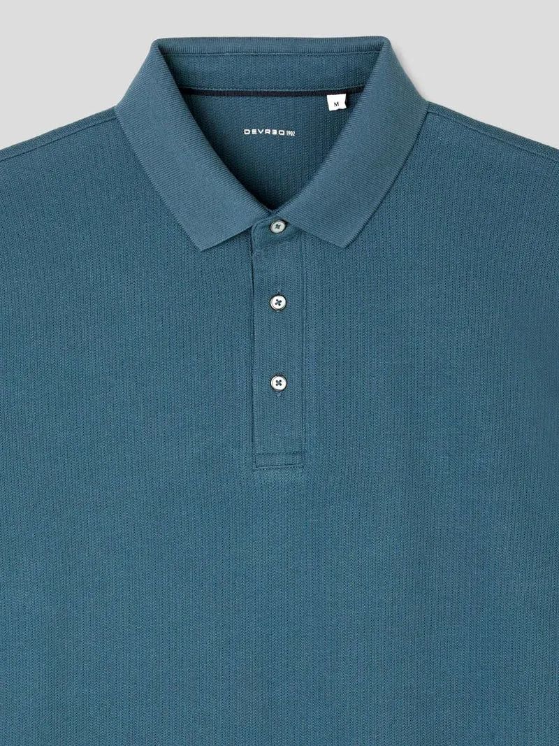 Polo col boutonné en coton