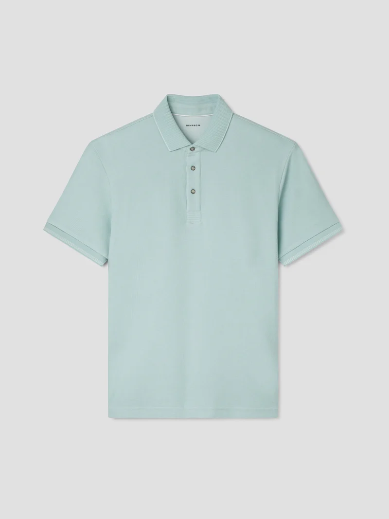 Polo col boutonné gauffré