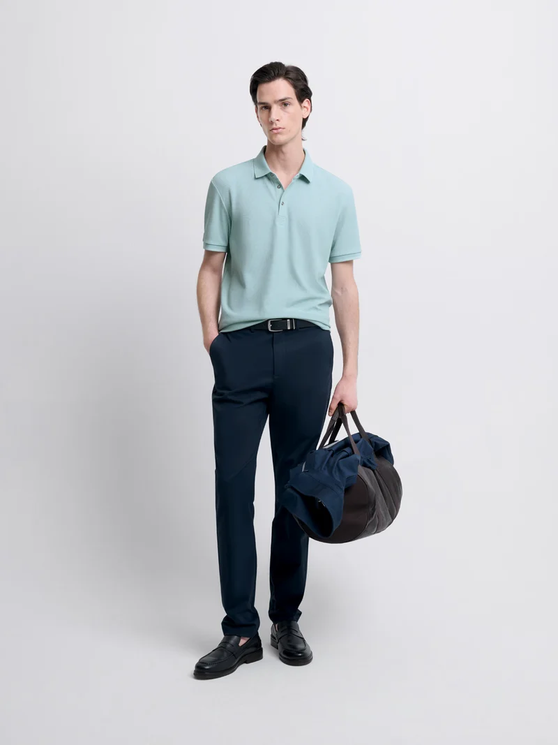 Polo col boutonné gauffré