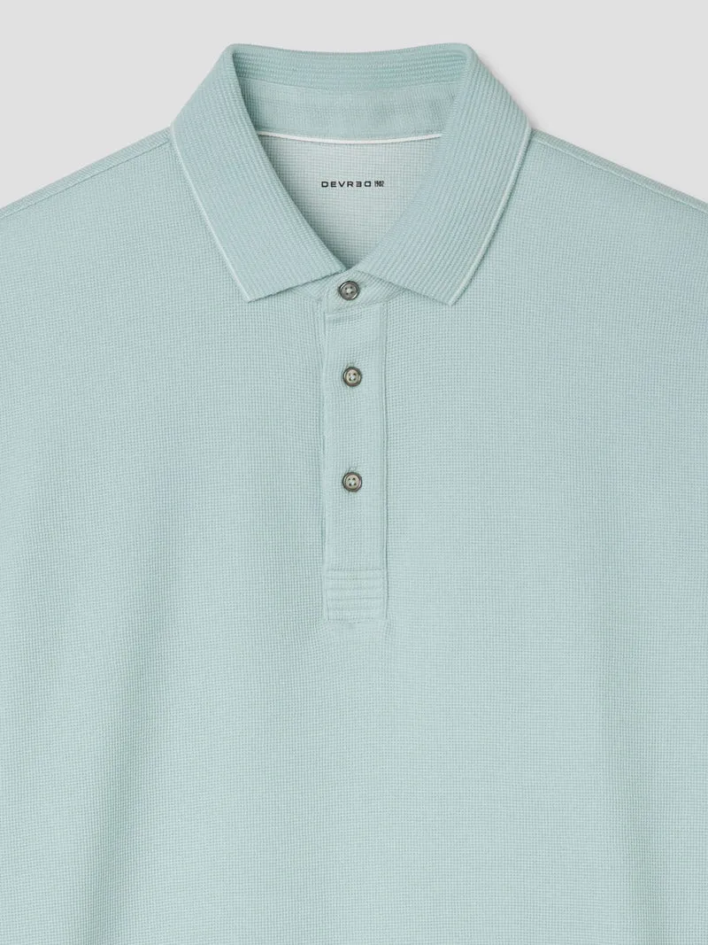 Polo col boutonné gauffré