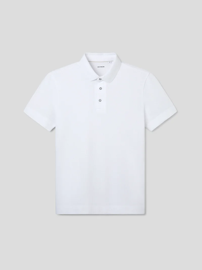 Polo col boutonné en coton