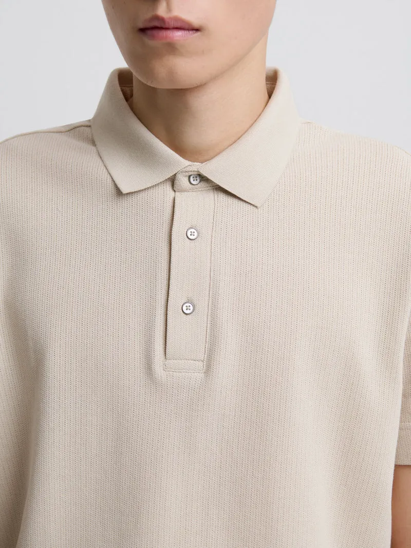 Polo col boutonné en coton