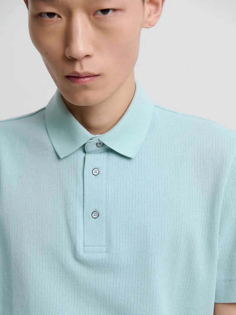 Polo col boutonné en coton