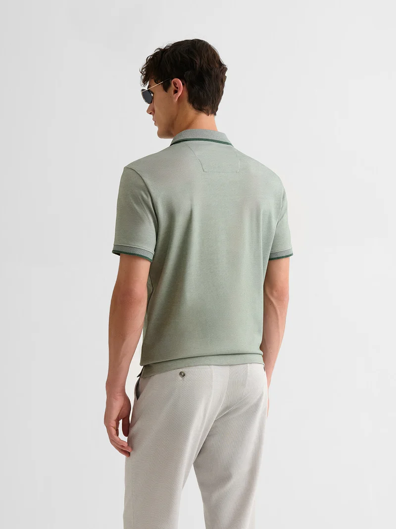Polo boutonné chiné