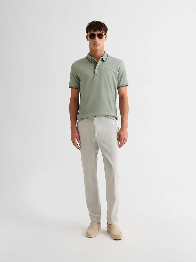 Polo boutonné chiné