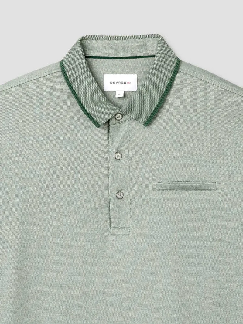 Polo boutonné chiné