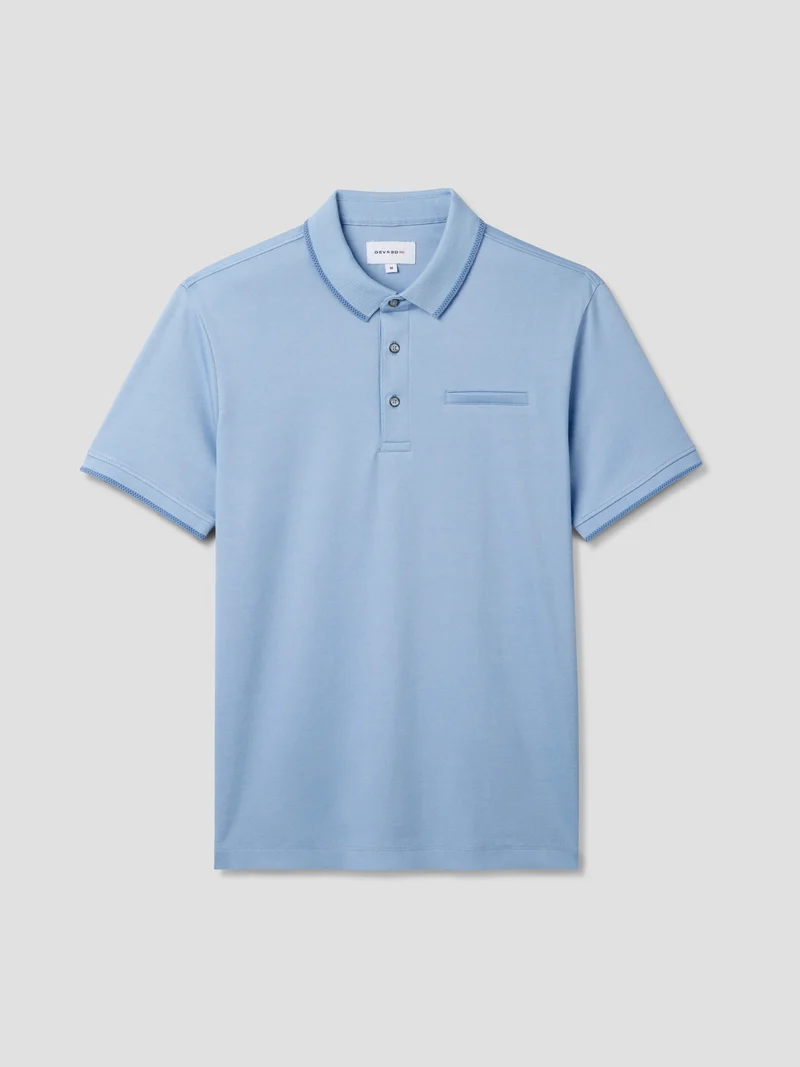 Polo boutonné chiné