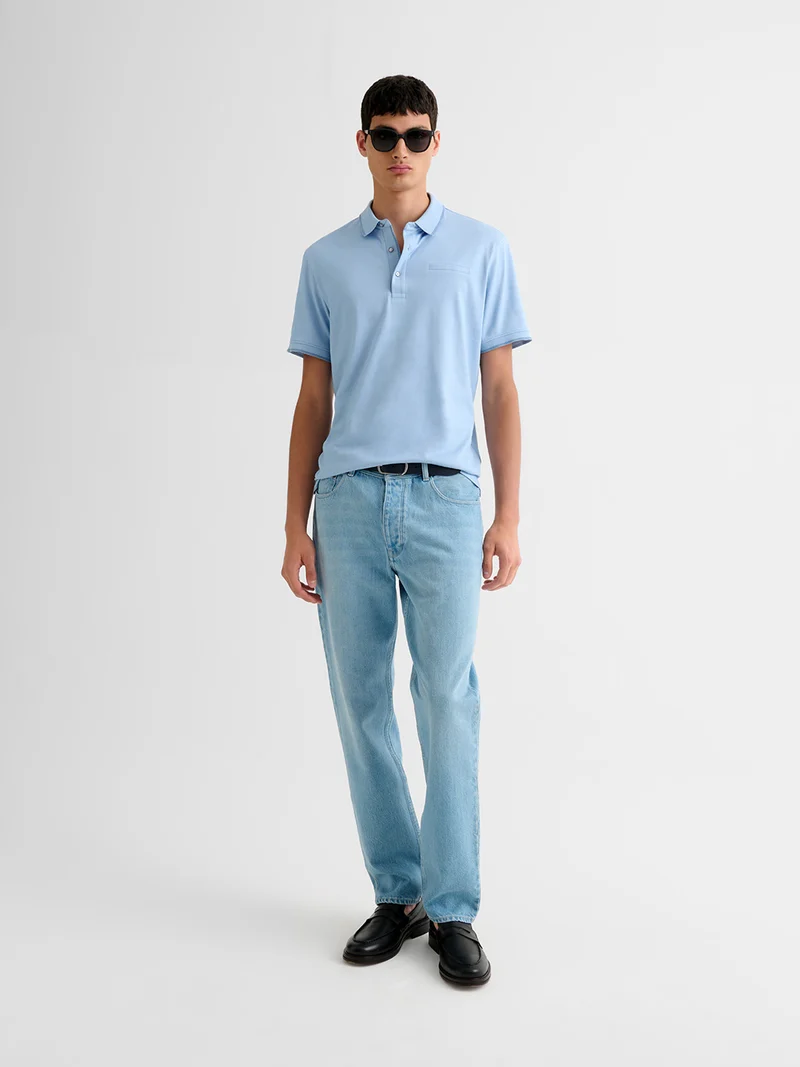 Polo boutonné chiné