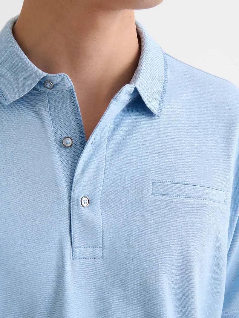 Polo boutonné chiné