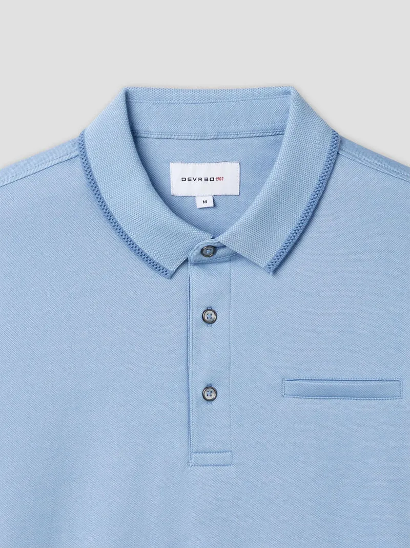 Polo boutonné chiné