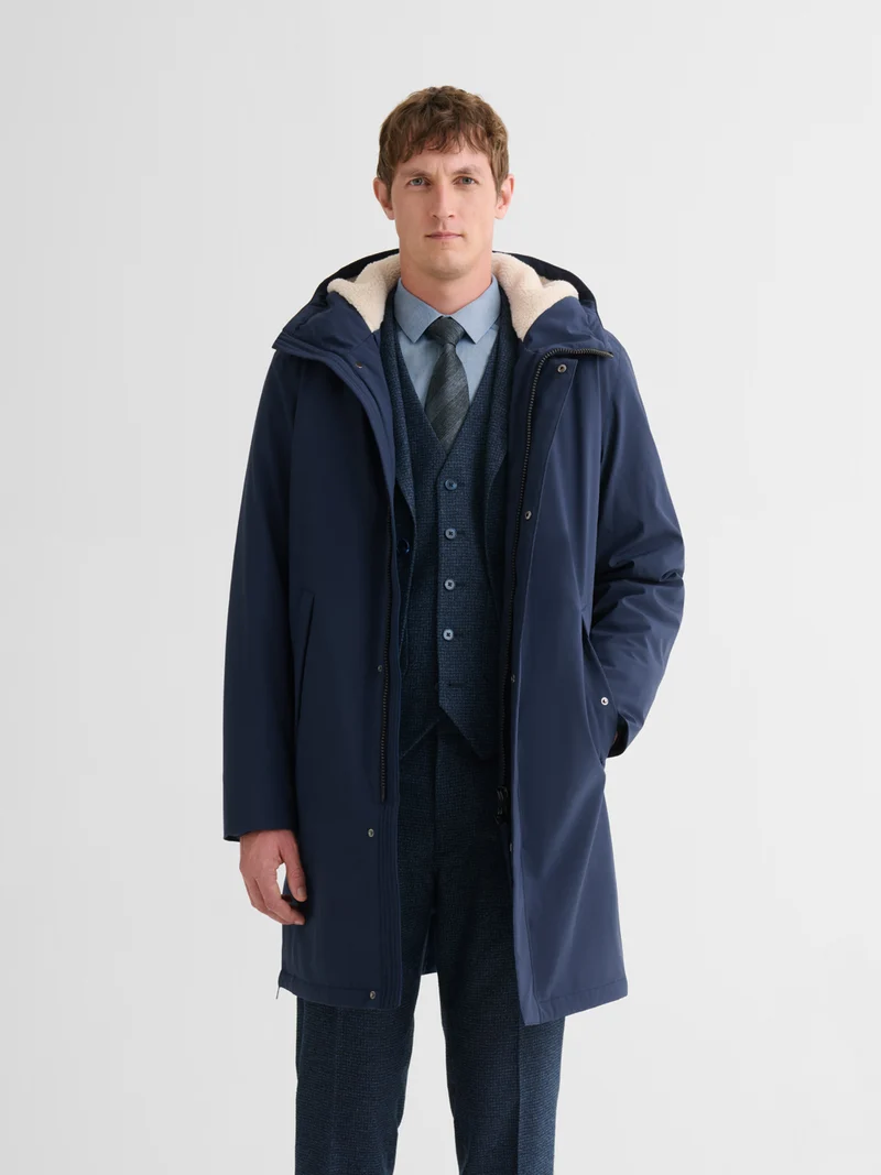 Parka déperlante à capuche sherpa