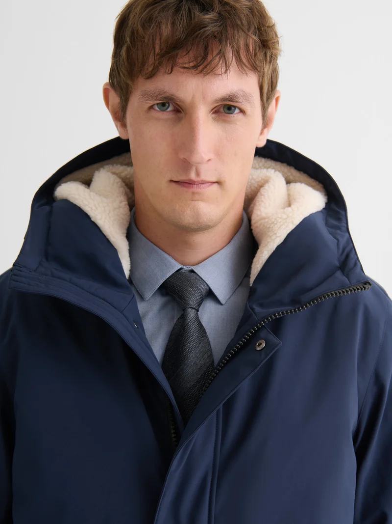 Parka déperlante à capuche sherpa