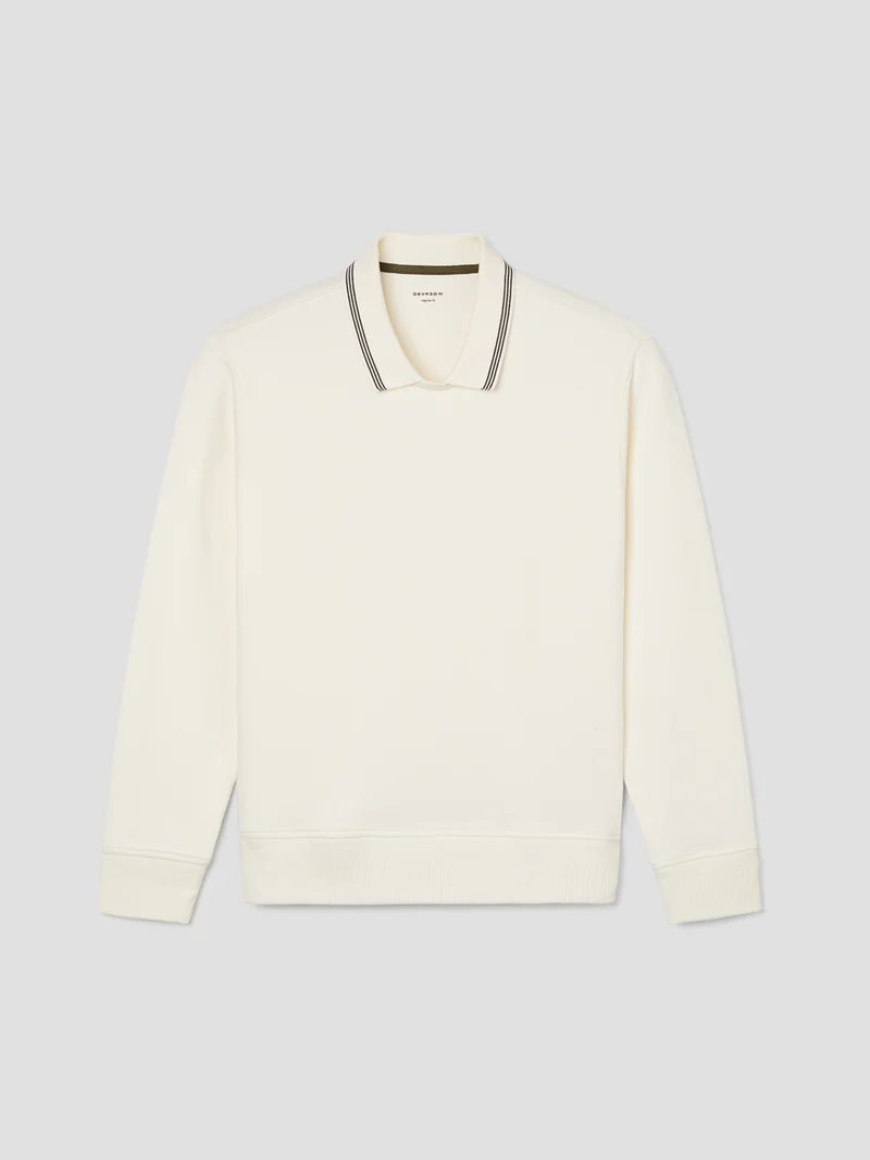 Sweat col polo rayé