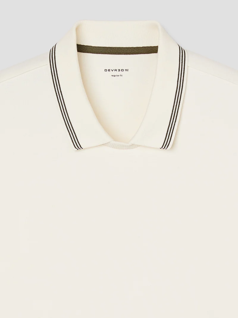 Sweat col polo rayé