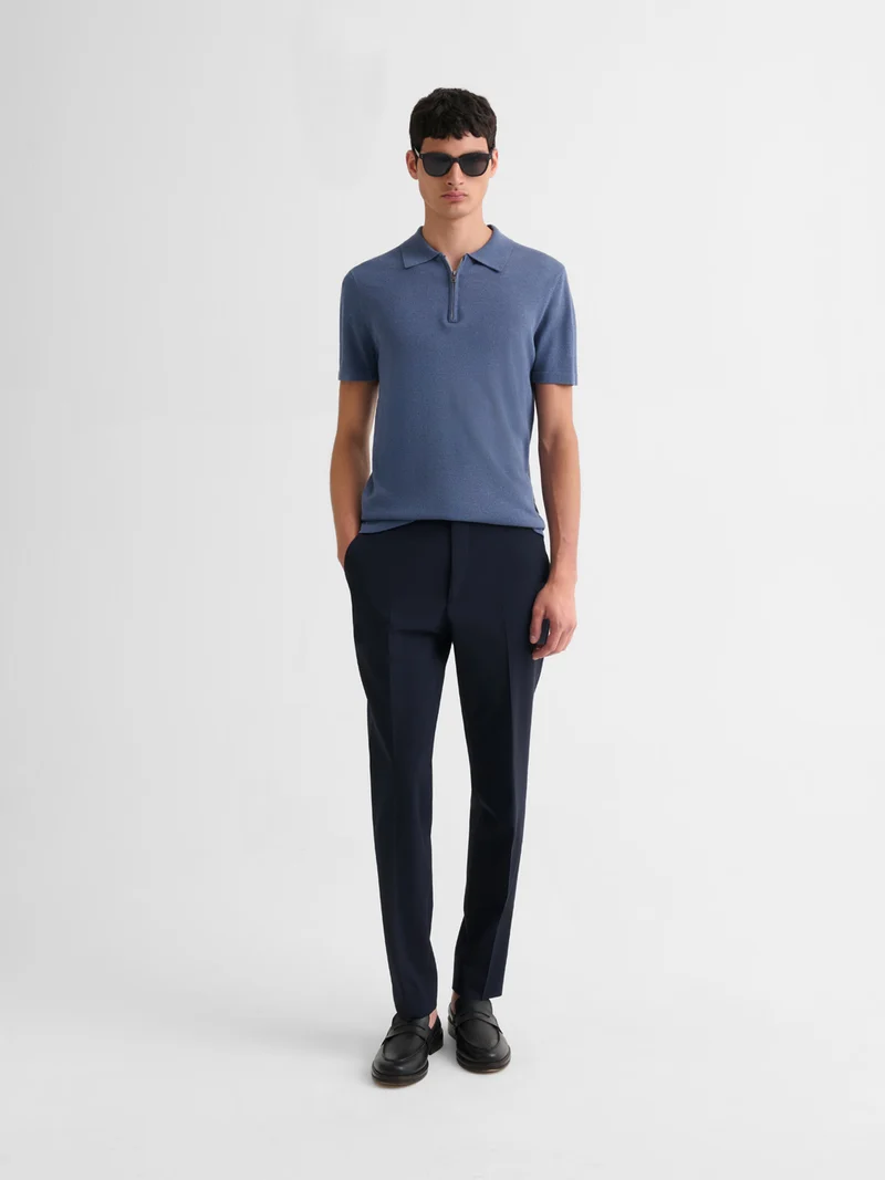 Polo zippé en jersey