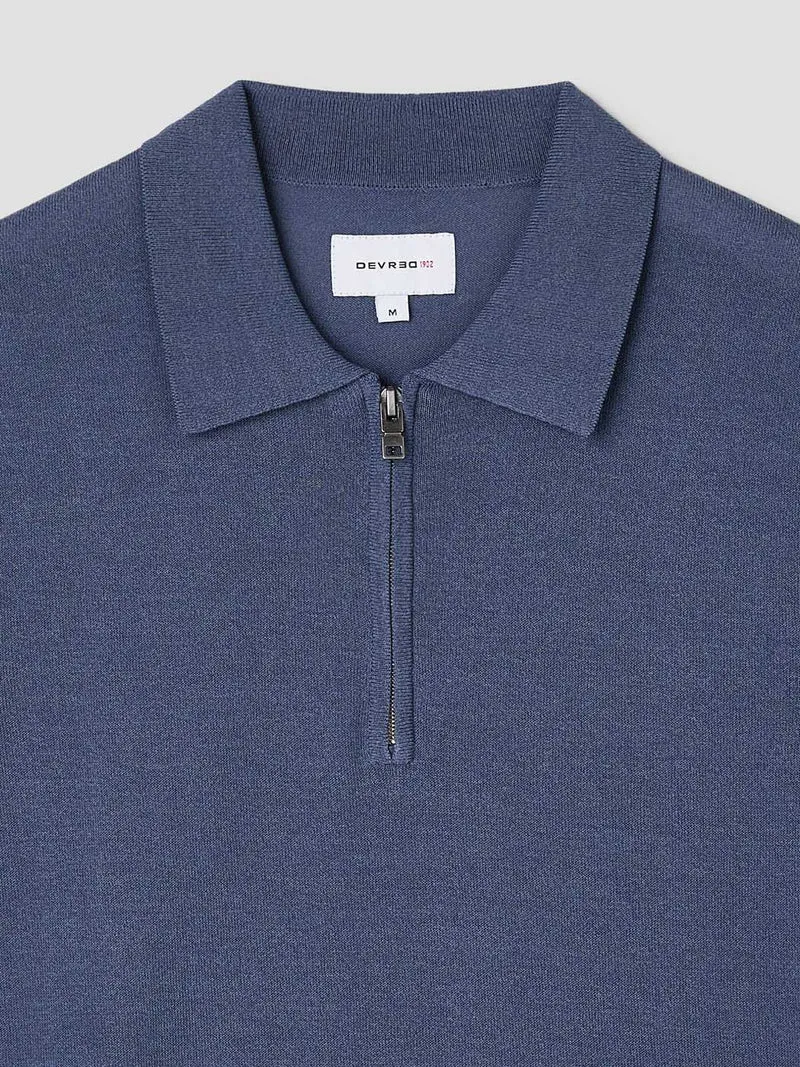 Polo zippé en jersey