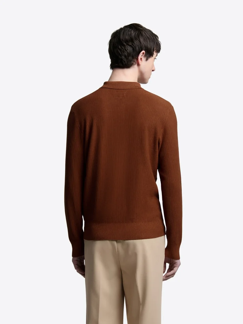 Pull polo col boutonné viscose certifiée