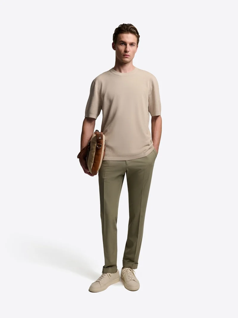 T-shirt maille col rond en coton bio