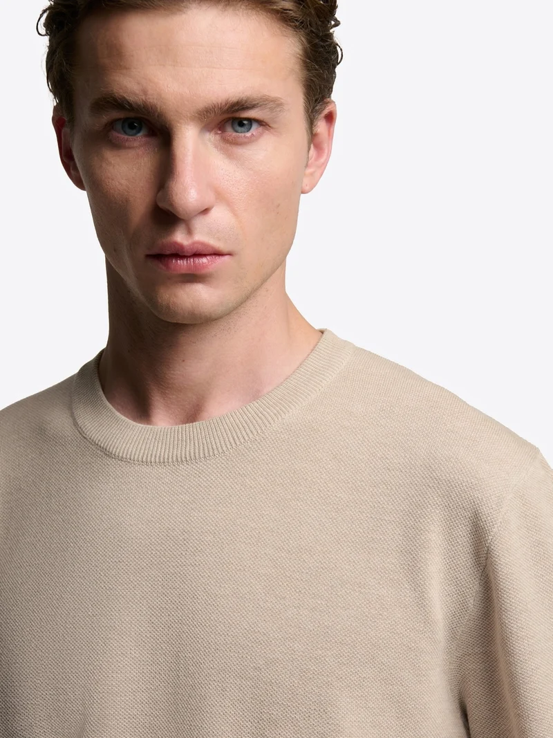 T-shirt maille col rond en coton bio